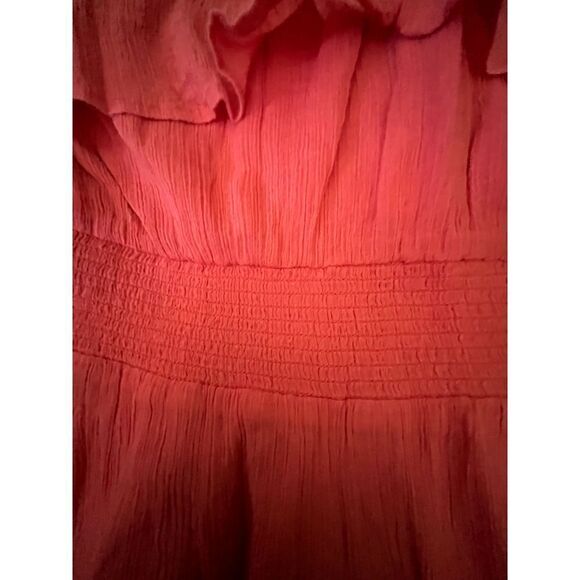 Anthropologie H in Paris Coral Strapless Midi Dress M - Picture 8 of 12